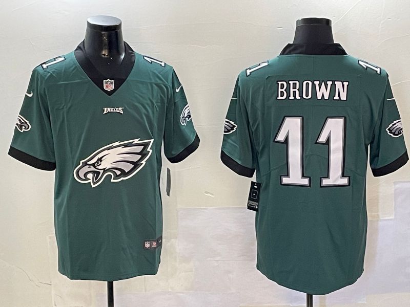 Men Philadelphia Eagles #11 Brown Green 2024 Nike Limited NFL Jersey style 0108->philadelphia eagles->NFL Jersey